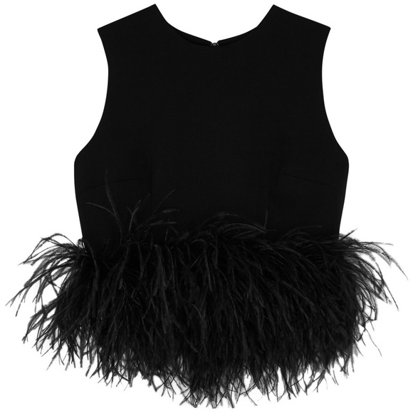 16arlington black Feather trim Top - Picture 3 of 6